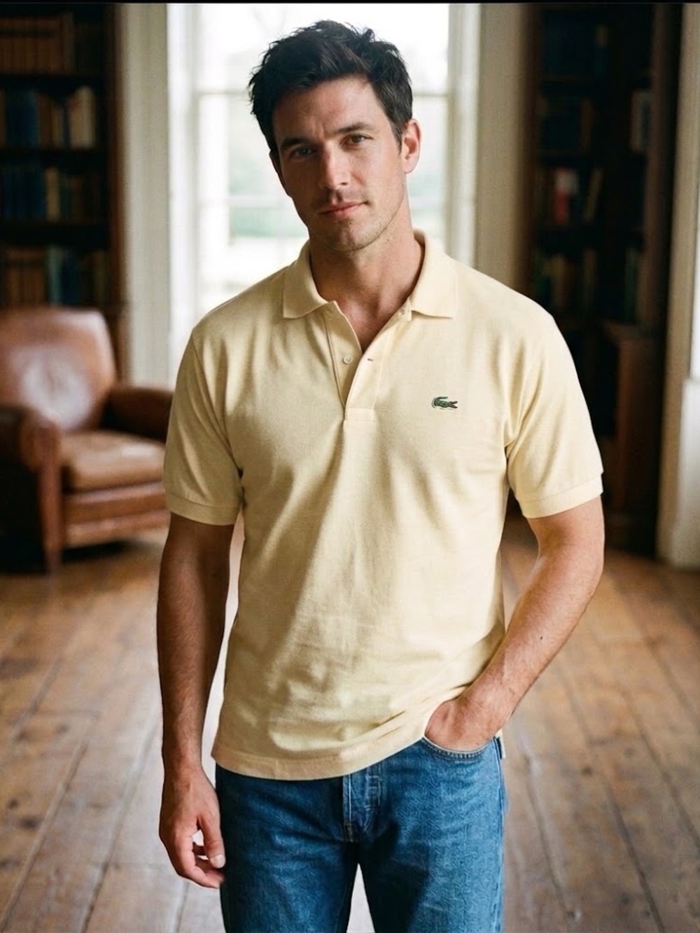 Vintage Lacoste Polo Short Sleeve Yellow XL